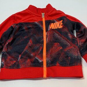 Nike Toddlers Boy's 3-6 mo. Dri-Fit Red Black Full Zip High Collar Track Jacket